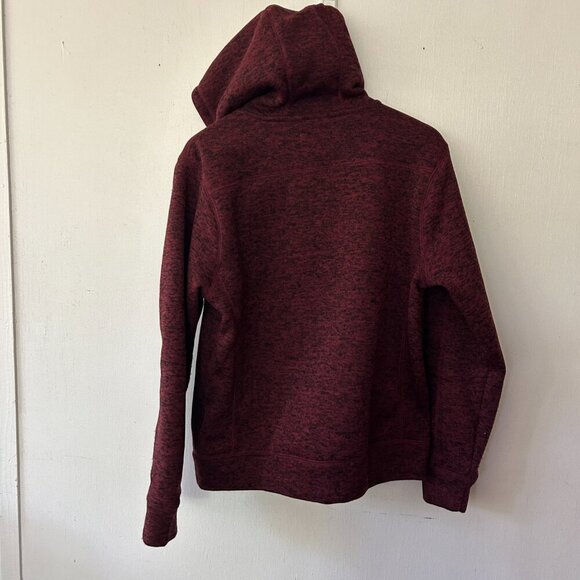 Lucky Brand Fleece Jacket Mens Medium Red Hooded Full Zip Pockets - Picture 6 of 8